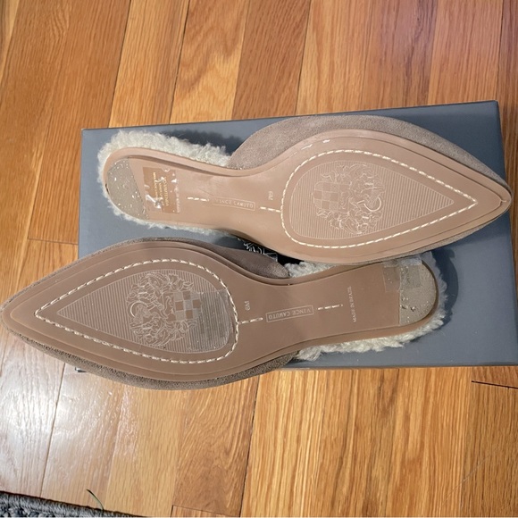 Vince Camuto Tuscan Taupe Suede Slippers - Picture 3 of 7